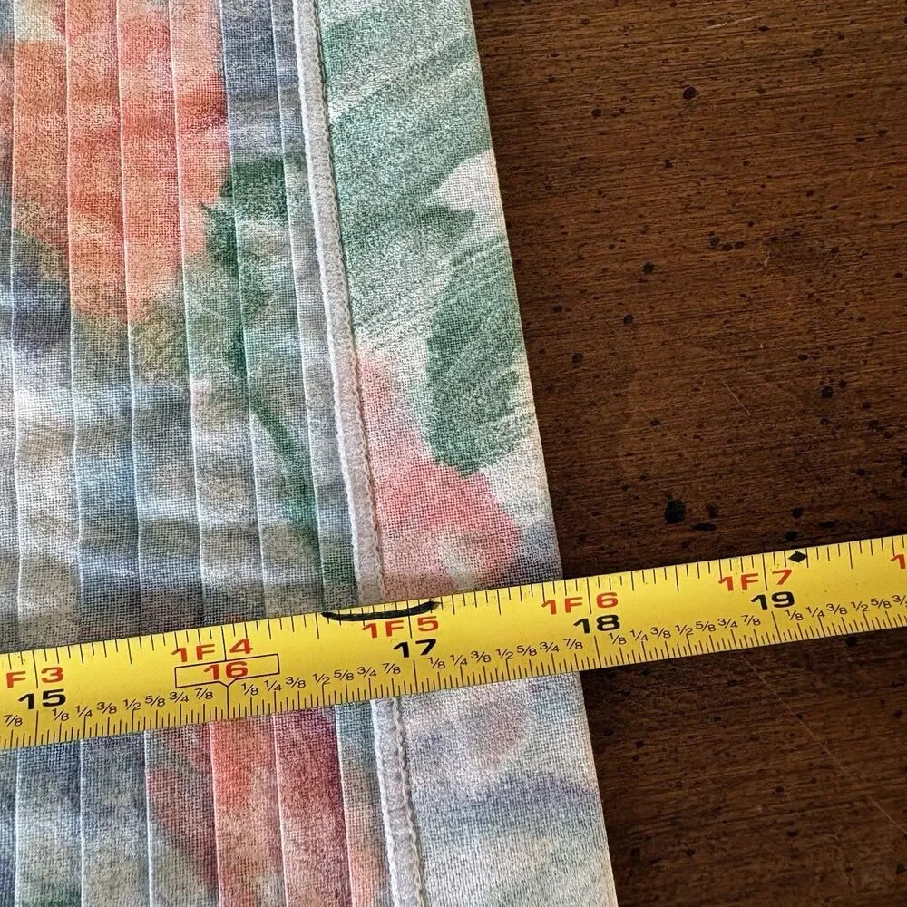 Vintage Pastel Floral Pleated Placemats 80s 90s Decor Cottage Core Shabby Chic